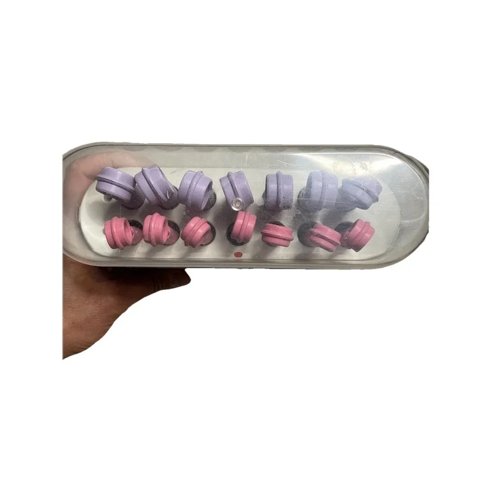 Salon Series  Hot Sticks 14 Flexible Curlers Rollers Vintage 2 Color Purple Pink
